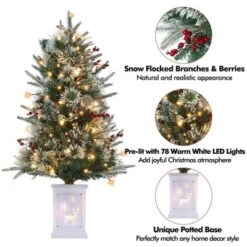 3ft Small Christmas Tree Pre-Lit Artificial Christmas Tree With 78 Led Lights, Snow Flocked Xmas Tree W/Base, Timer Function, Battery Operated 15 3ft Small Christmas Tree Pre-Lit Artificial Christmas Tree With 78 Led Lights, Snow Flocked Xmas Tree W/Base, Timer Function, Battery Operated -National Tree Company Store GUEST e257eb45 f6d2 49d7 a3c5 b9a15262e0f2