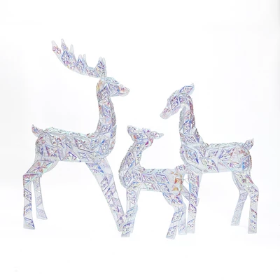 LuxenHome 3-Piece Multi-Color Snowflake Deer Family Outdoor Holiday Decoration With 460 Lights 5 LuxenHome 3-Piece Multi-Color Snowflake Deer Family Outdoor Holiday Decoration With 460 Lights - Image 5