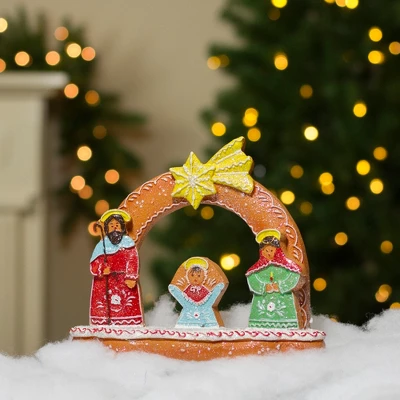 Northlight Glitter Dusted Gingerbread Holy Family Christmas Nativity Decoration - 8" 3 Northlight Glitter Dusted Gingerbread Holy Family Christmas Nativity Decoration - 8" - Image 3