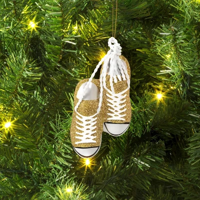 Christmas Glass Golden Shoes Ornament - Wondershop™ 1 Christmas Glass Golden Shoes Ornament - Wondershop™