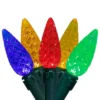 Northlight LED C6 Faceted Christmas Lights - Multicolor - 15.75’ Green Wire - 50ct