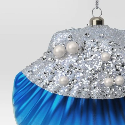 4.25" Christmas Plastic Scallop Ornament Blue - Wondershop™ 2 4.25" Christmas Plastic Scallop Ornament Blue - Wondershop™ - Image 2