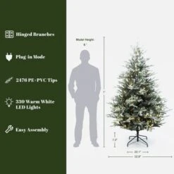 LuxenHome 7Ft Pre-Lit Green Artificial Fir Christmas Tree With Mistletoe Decorations And Metal Stand 12 LuxenHome 7Ft Pre-Lit Green Artificial Fir Christmas Tree With Mistletoe Decorations And Metal Stand -National Tree Company Store GUEST e8c03a0c a364 41a5 9680 27a8c05f3175