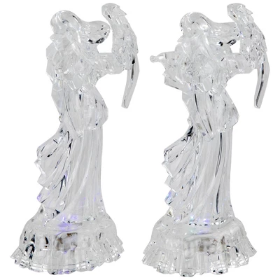Northlight LED Lighted Color Changing Angel Acrylic Christmas Decorations - 9" - Set Of 2 3 Northlight LED Lighted Color Changing Angel Acrylic Christmas Decorations - 9" - Set Of 2 - Image 3