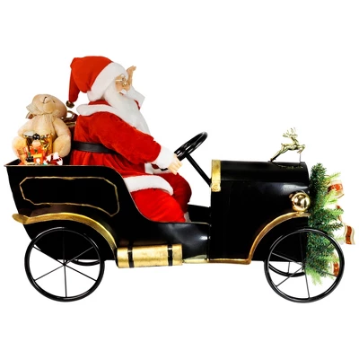Northlight Animated And Musical Santa Driving Vintage Car Christmas Decoration - 31" 3 Northlight Animated And Musical Santa Driving Vintage Car Christmas Decoration - 31" - Image 3