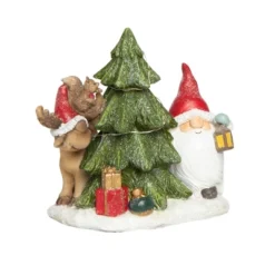 Transpac 6.5 In Multicolored Light Up Droopy Hat Figurine Christmas Decorative Object Resin