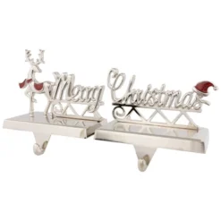 Northlight Set Of 2 Silver Reindeer Merry Christmas Metal Stocking Holders 5.5" 7 Northlight Set Of 2 Silver Reindeer Merry Christmas Metal Stocking Holders 5.5" -National Tree Company Store GUEST ee055d67 d6b2 4364 98ed a7832e6a3114