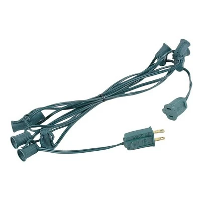 Novelty Lights 10 Socket C7/E12 Candelabra Base Christmas Stringer, Vintage Holiday Hanging Light String, SPT-1 20 Gauge Green Wire 4 Novelty Lights 10 Socket C7/E12 Candelabra Base Christmas Stringer, Vintage Holiday Hanging Light String, SPT-1 20 Gauge Green Wire - Image 4