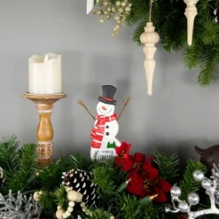 Northlight Wooden Snowman "Merry Christmas" Decoration - 8.5"