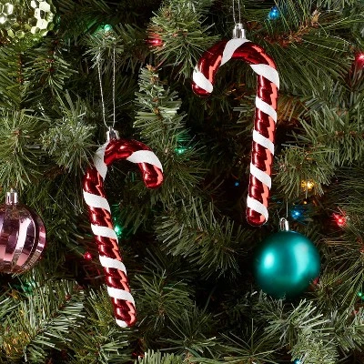 2ct Candy Cane Christmas Tree Ornament Set Red/White - Wondershop™ 1 2ct Candy Cane Christmas Tree Ornament Set Red/White - Wondershop™