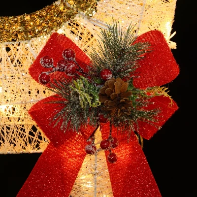 LuxenHome Lighted White & Gold Glitter Deer Family Set, Indoor/Outdoor Christmas Decoration White, Gold, Red, Green 10 LuxenHome Lighted White & Gold Glitter Deer Family Set, Indoor/Outdoor Christmas Decoration White, Gold, Red, Green - Image 10