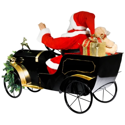 Northlight Animated And Musical Santa Driving Vintage Car Christmas Decoration - 31" 6 Northlight Animated And Musical Santa Driving Vintage Car Christmas Decoration - 31" - Image 6