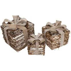 Northlight Lighted Rattan Gift Boxes With Burlap Bows Christmas Decorations - 9" - Set Of 3 9 Northlight Lighted Rattan Gift Boxes With Burlap Bows Christmas Decorations - 9" - Set Of 3 -National Tree Company Store GUEST f7723008 1fbe 42a2 8dac 3f5bc02e9c0f