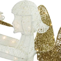 Northlight Lighted Glittered Trumpeting Angel Outdoor Christmas Decoration - 48" - Clear Lights -National Tree Company Store GUEST f7789679 2180 4bb6 a6e4 42d9d7a247d5
