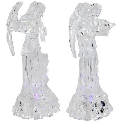 Northlight LED Lighted Color Changing Angel Acrylic Christmas Decorations - 9" - Set Of 2 2 Northlight LED Lighted Color Changing Angel Acrylic Christmas Decorations - 9" - Set Of 2 - Image 2