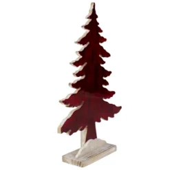 Northlight Stained Forest Tree On Washed Wood Base Christmas Decoration - 14"