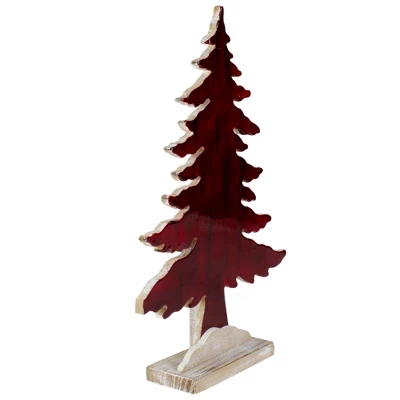 Northlight Stained Forest Tree On Washed Wood Base Christmas Decoration - 14" 1 Northlight Stained Forest Tree On Washed Wood Base Christmas Decoration - 14"