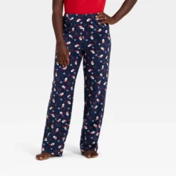Women's Santa Print Microfleece Holiday Matching Family Pajama Pants - Wondershop™ Navy Blue -National Tree Company Store GUEST fd78b49b 6709 4b34 91b5 b9bae26a6893