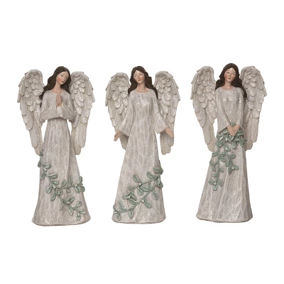 Transpac Set Of 3 Greenery Angel Figurines Christmas Home Decorations Resin Decorative Objects 1 Transpac Set Of 3 Greenery Angel Figurines Christmas Home Decorations Resin Decorative Objects