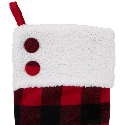 Northlight 23" Black And Red Rustic Buffalo Plaid Christmas Stocking 2 Northlight 23" Black And Red Rustic Buffalo Plaid Christmas Stocking - Image 2
