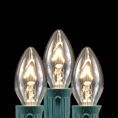 Novelty Lights 25 Feet C7 Christmas String Light Set, Vintage Holiday Hanging Light Set, Green Wire 1 Novelty Lights 25 Feet C7 Christmas String Light Set, Vintage Holiday Hanging Light Set, Green Wire