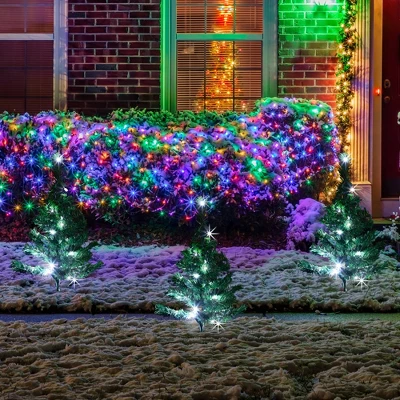 Northlight LED Lighted Christmas Tree Outdoor Pathway Markers - 24" - Set Of 3 1 Northlight LED Lighted Christmas Tree Outdoor Pathway Markers - 24" - Set Of 3